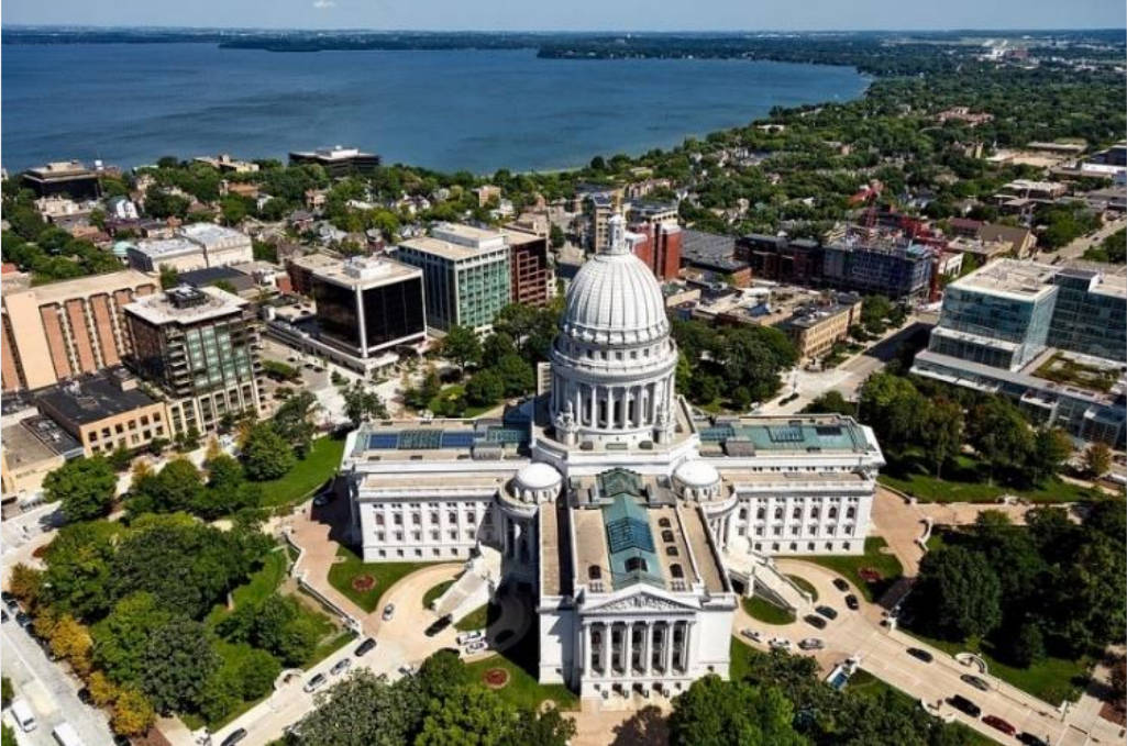 Aerial View of the Wisconsin State Capitol Building