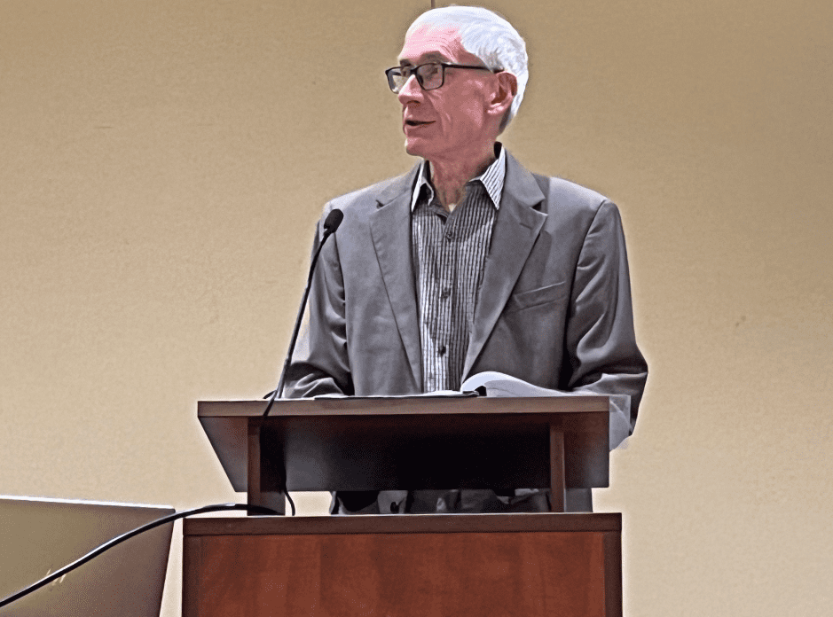  Gov. Tony Evers spoke at the Cybersecurity Summit in Green Bay. Courtesy: DET Staff
